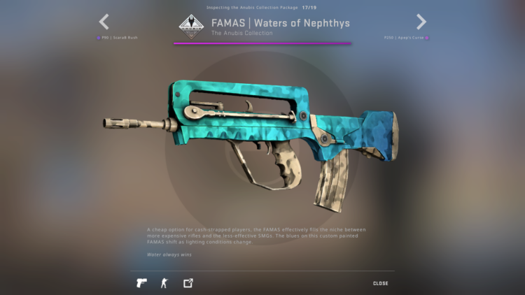A photo of the FAMAS | Waters of Nephthys skin