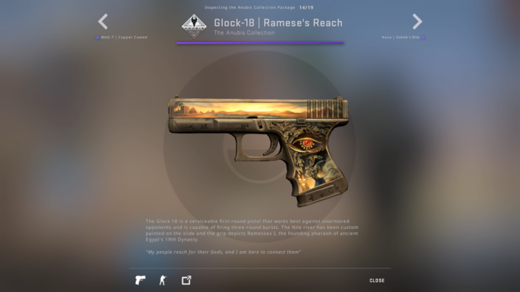 A photo of the Glock-18 | Ramese's Reach skin