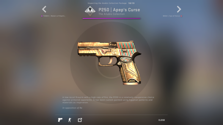 A photo of the P250 | Apep's Curse skin