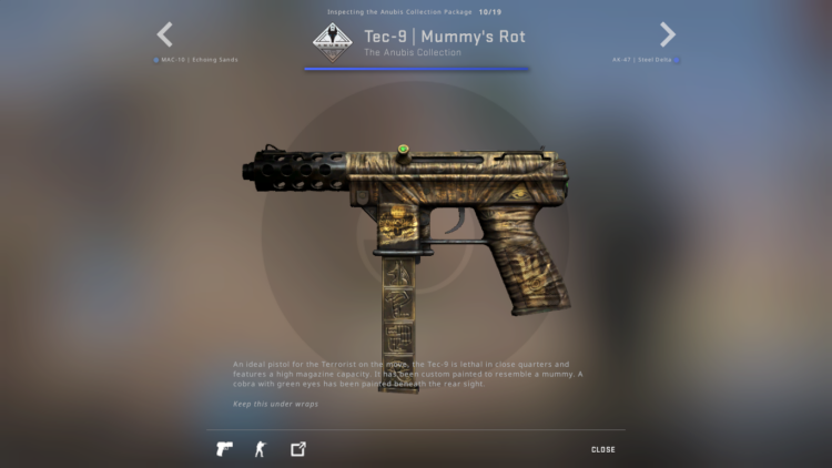 A photo of the Tec-9 | Mummy's Rot skin