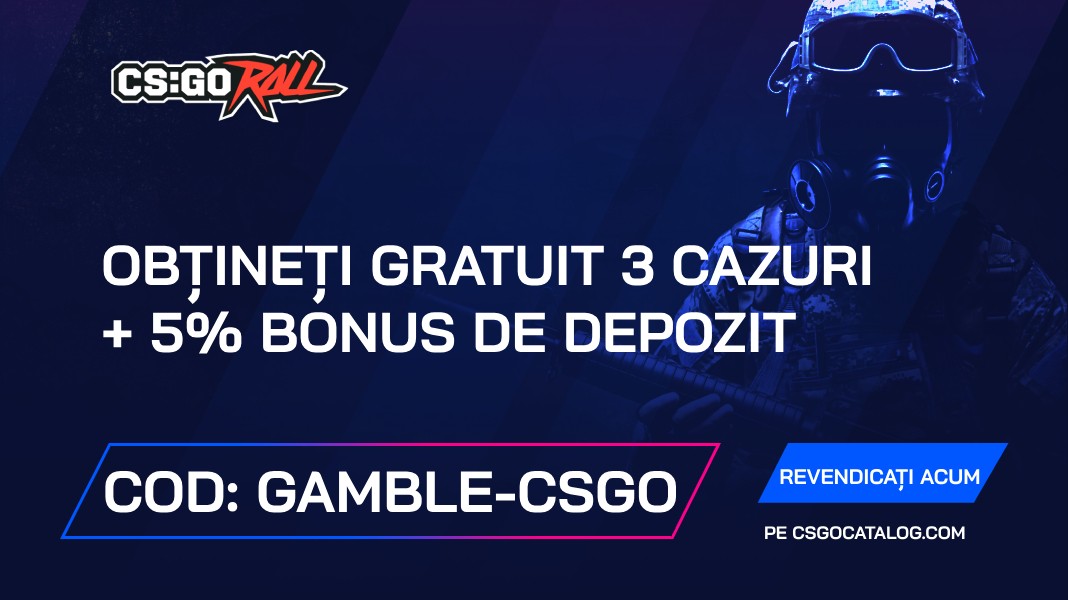 CSGORoll Coduri promoționale: Utilizați “gamble-csgo” și obțineți 3 cazuri gratuite