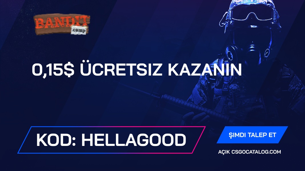 Bandit.Camp Promosyon Kodları: “hellagood” Kullanın ve Ücretsiz 0.15$ Kazanın