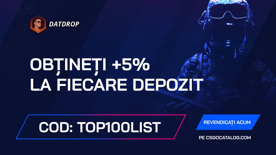 DatDrop Cod promoțional: Utilizați “top100list” și obțineți +5% la fiecare depunere