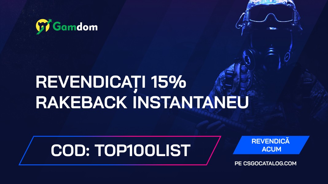 Gamdom Coduri promoționale cu revizuire completă: Utilizați “top100list” și revendicați 15% Rakeback