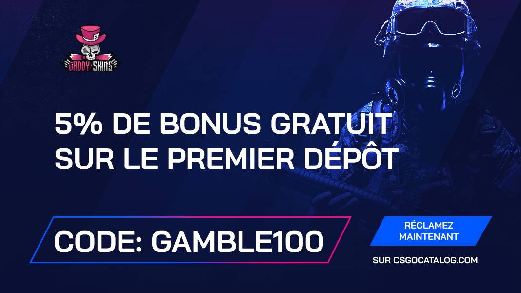 Code promo DaddySkins: Utilisez “gamble100” et obtenez +8% pour un bonus de premier dépôt