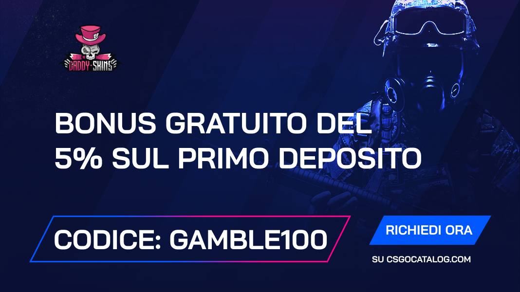 Codice promozionale DaddySkins: Usa “gamble100” e ottieni +8% per un bonus sul primo deposito