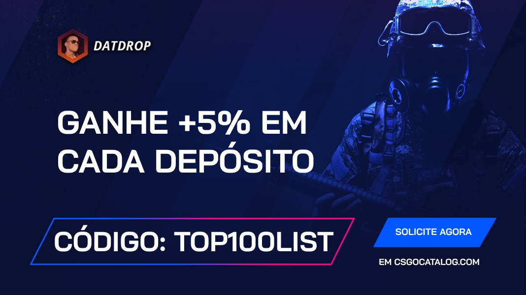 Código Promocional DatDrop: Use “top100list” e receba +5% em cada depósito