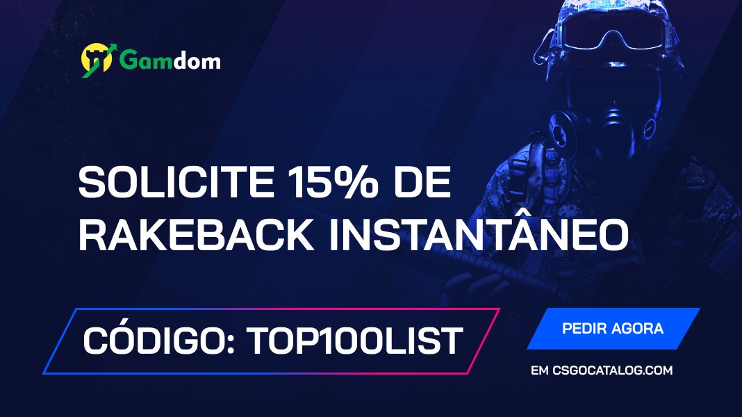 Códigos promocionais Gamdom com revisão completa: Use “top100list” e reivindique 15% de Rakeback