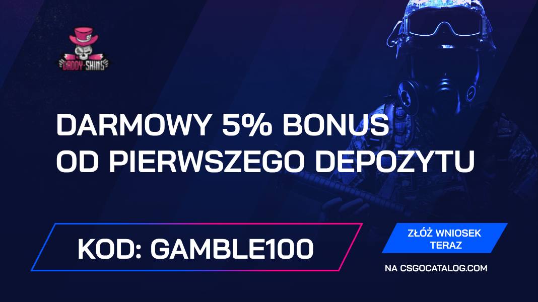 Kod promocyjny DaddySkins: Użyj “gamble100” i otrzymaj +8% do bonusu od pierwszego depozytu