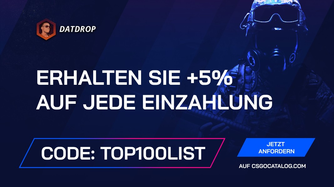 DatDrop Promo Code: Verwenden Sie “top100list” und erhalten Sie +5% auf jede Einzahlung