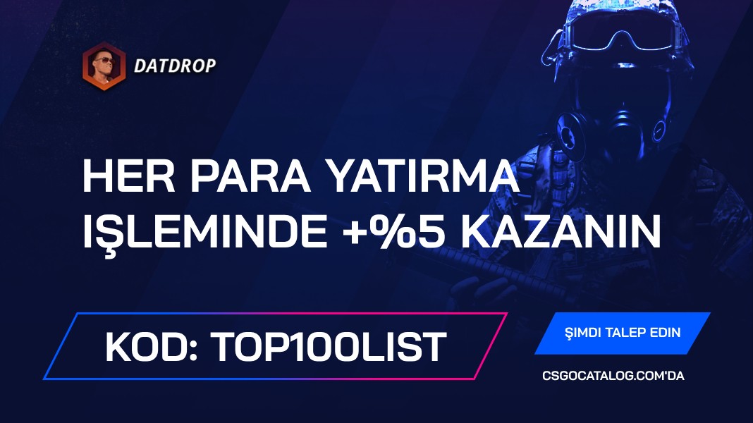 DatDrop Promosyon Kodu: “top100list” kullanın ve her para yatırma işleminde +%5 kazanın