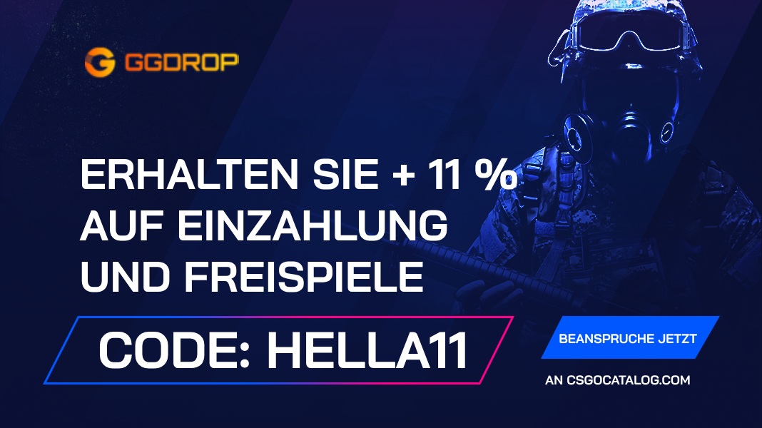 GGDrop Promo Codes: Verwenden Sie „csgocatalog“ und erhalten Sie +11% Einzahlungsbonus