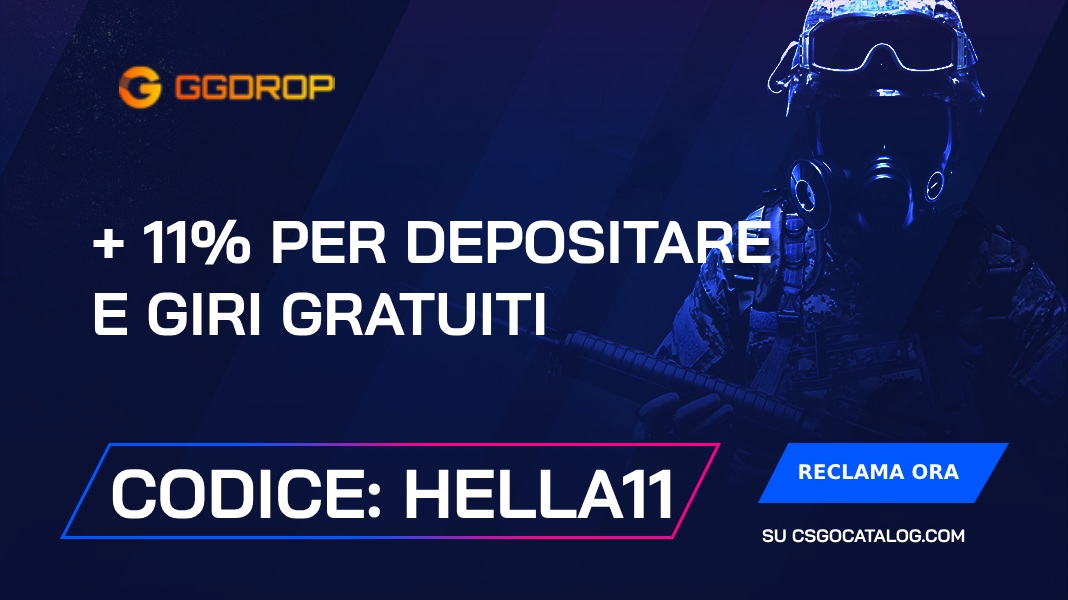 Codici promozionali GGDrop: Usa “csgocatalog” e ottieni un bonus di deposito del +11%