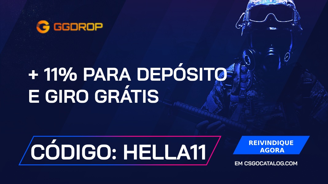 Códigos promocionais GGDrop: Use “csgocatalog” e receba +11% de bónus de depósito