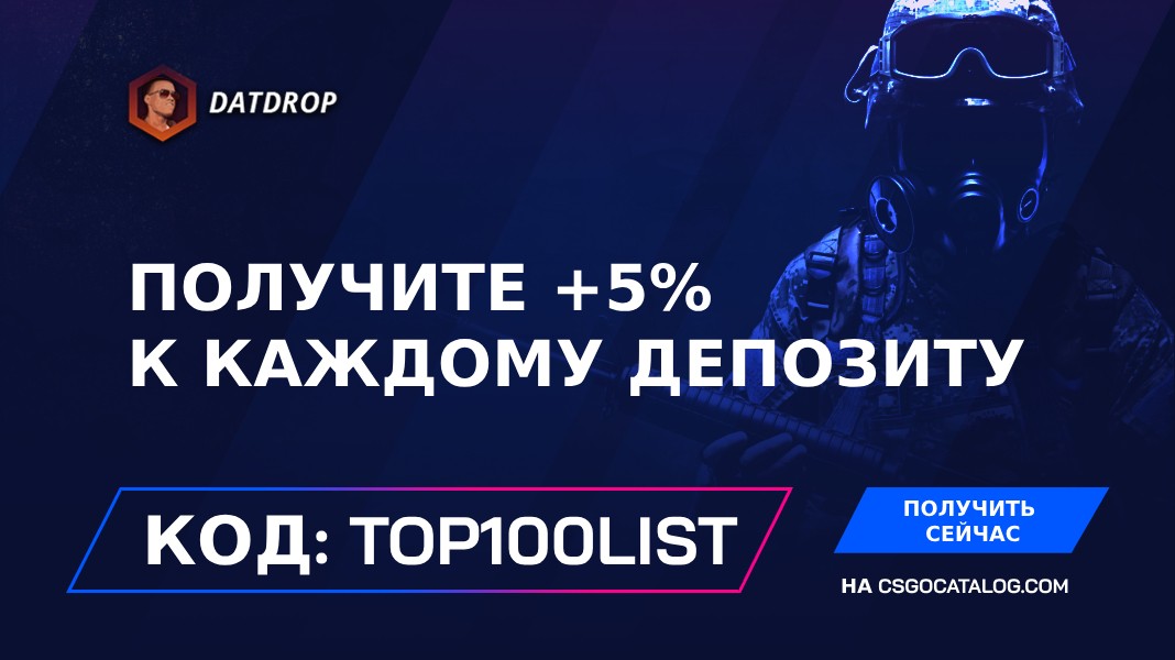 Промокод DatDrop: Используйте “top100list” и получите +5% к каждому депозиту