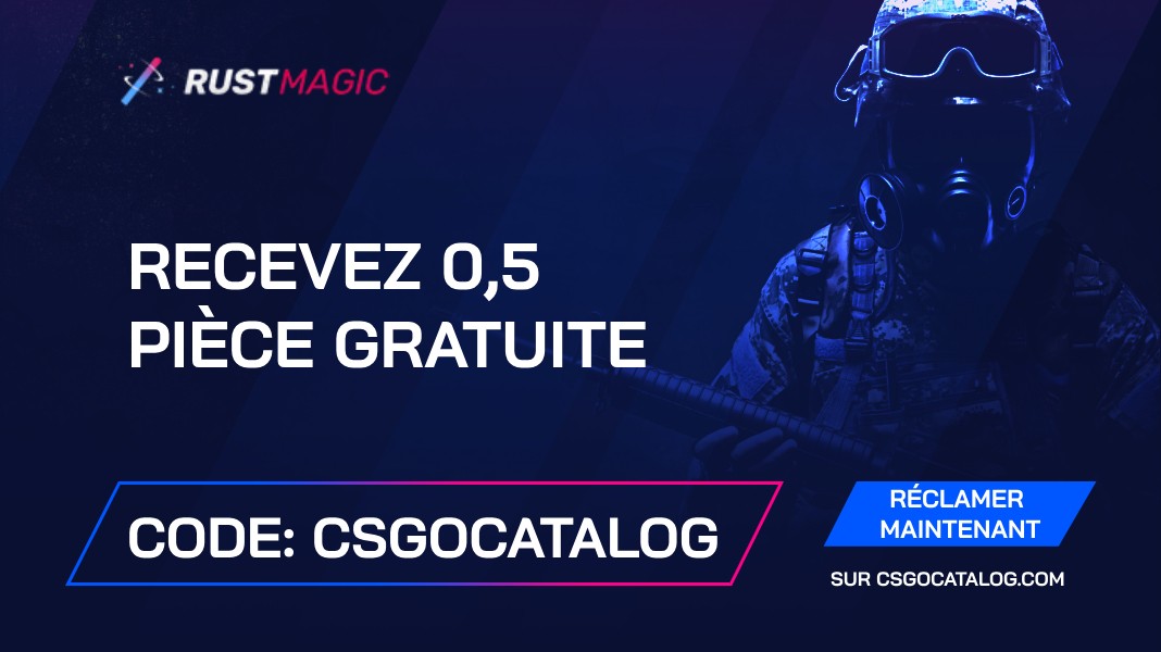 Code promo RustMagic: Utilisez « Csgocatalog » et obtenez 0,5 pièces gratuites