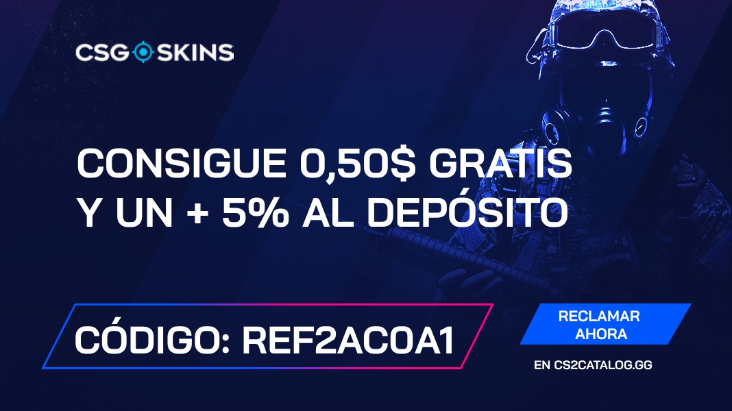 CSGO-Skins Código Promocional 2024: Utilice «REF2AC0A1» y obtener $ 0,50 de forma gratuita y un + 5% al depósito