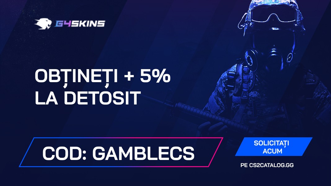 G4Skins Cod promoțional 2024: Utilizați „gamblecs” și obțineți + 5% la detosit