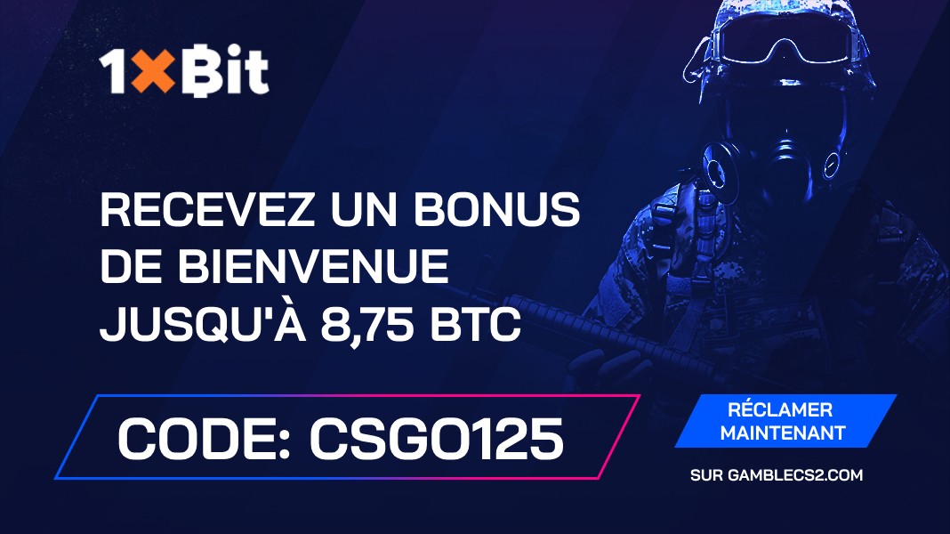 Code promo 1xBit 2024: Utilisez “CSGO125” et obtenez un bonus de bienvenue jusqu’à 8,75 BTC