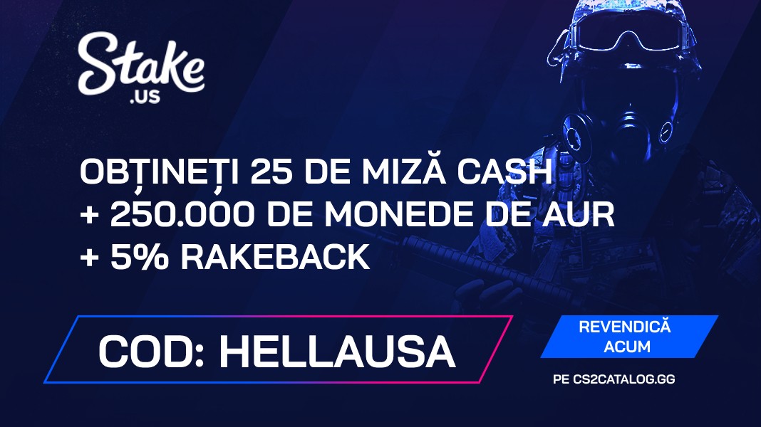 Stake.US Coduri de referință 2024: Folosiți „HellaUSA” și obțineți 25 Stake Cash + 250.000 monede de aur + 5% rakeback